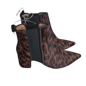 Anna Baiguera Pony Hair Animal Print Chelsea Boots Size 39